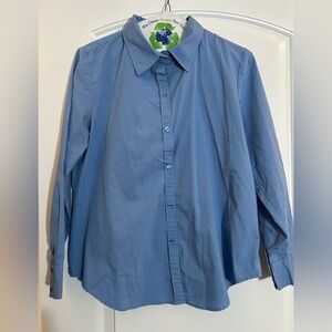 GEORGE Blue Button Down Dress Shirt Long Sleeve medium